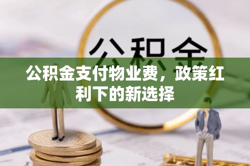松潘公积金支付物业费，政策红利下的新选择