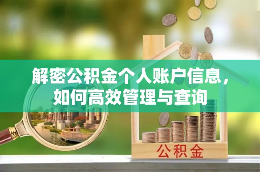 松潘解密公积金个人账户信息，如何高效管理与查询