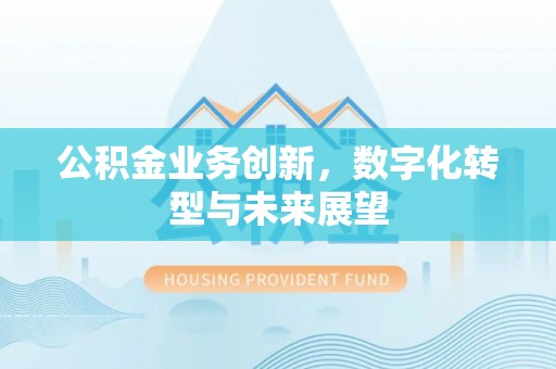 松潘公积金业务创新，数字化转型与未来展望