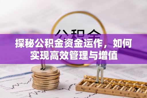 松潘探秘公积金资金运作，如何实现高效管理与增值