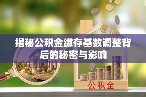 松潘揭秘公积金缴存基数调整背后的秘密与影响